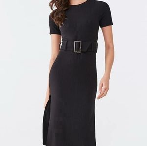 Belted midi bodycon silhouette dress sz sm BNWT